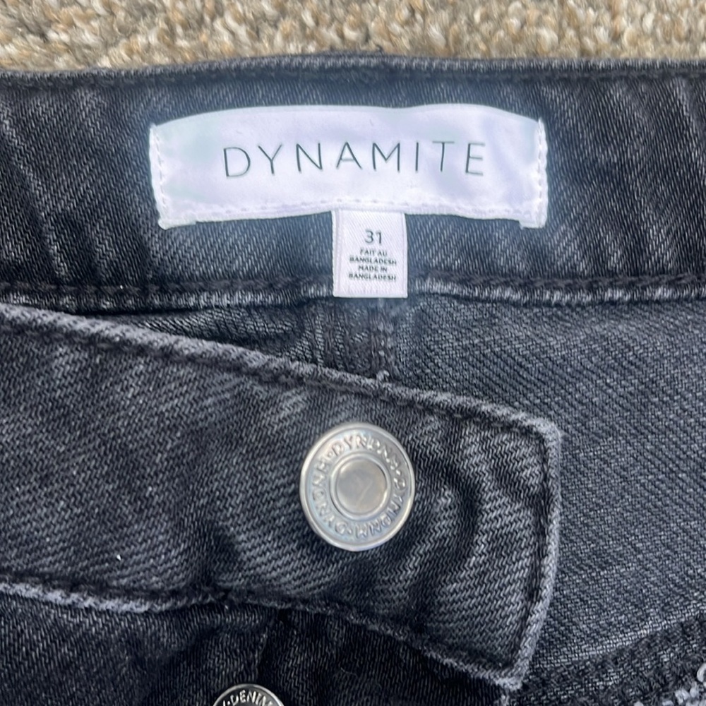 Dynamite high rise rolled hem black jean mom shorts 31 - Picture 3 of 8